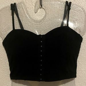 Forever 21 Black Front Metal Clasp Bustier Small
